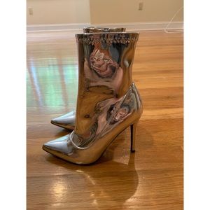 Ego Official Silver Metallic Boots Size 6